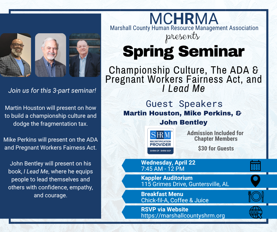 Championship Culture, The ADA, & I Lead Me Seminar - MCHRMA