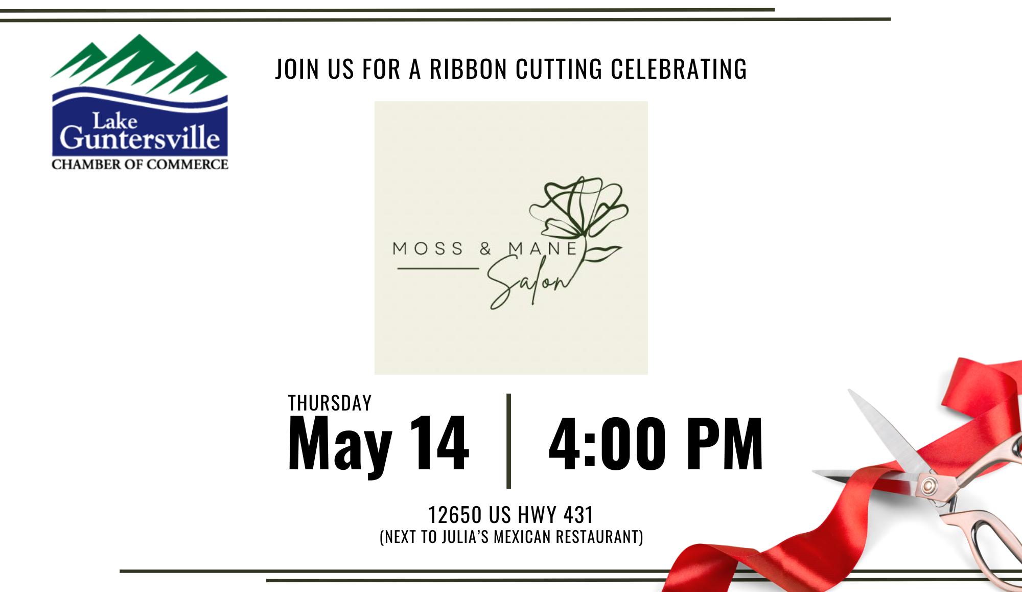 Moss & Mane Salon Ribbon Cutting