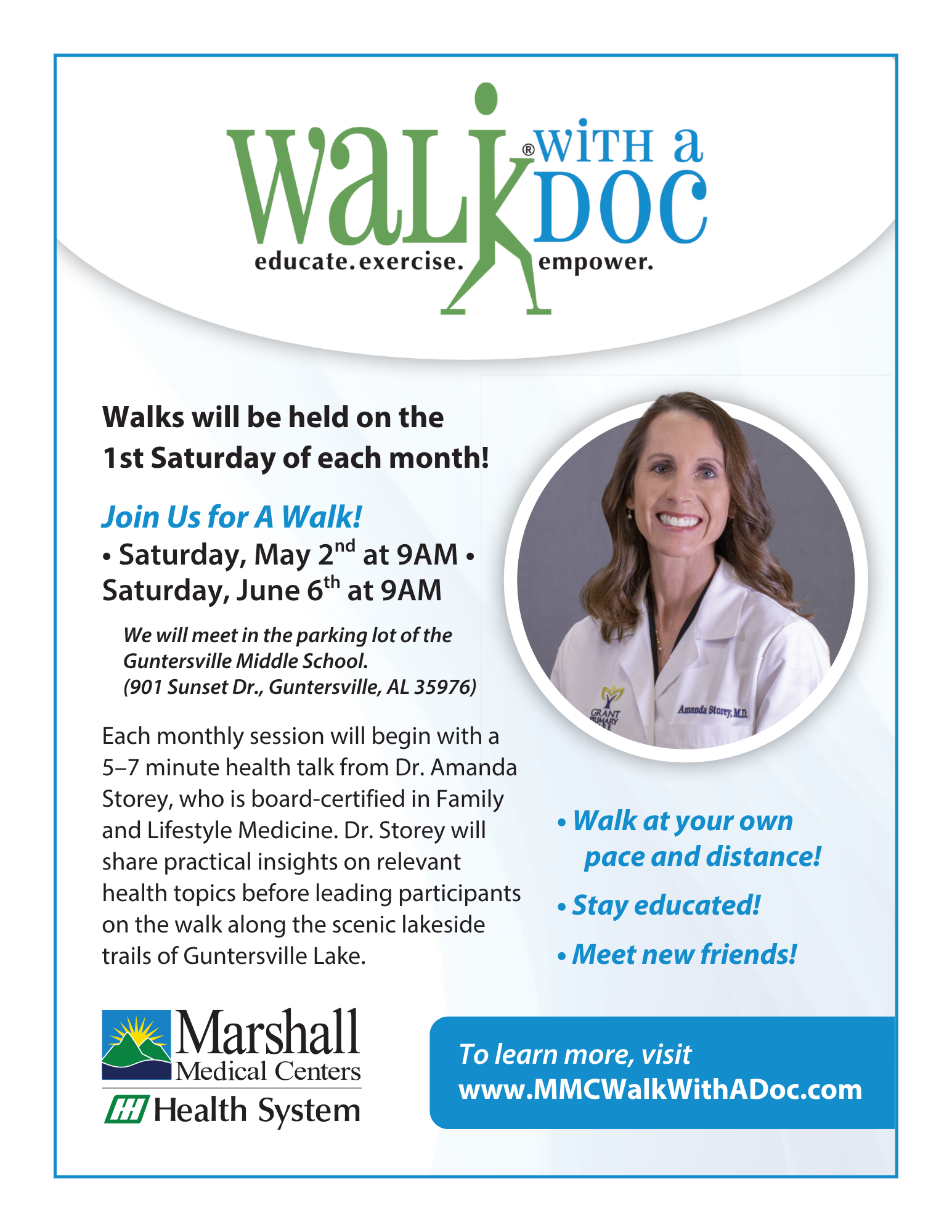 Walk with a Doc: Dr. Amanda Storey - Marshall Medical Centers