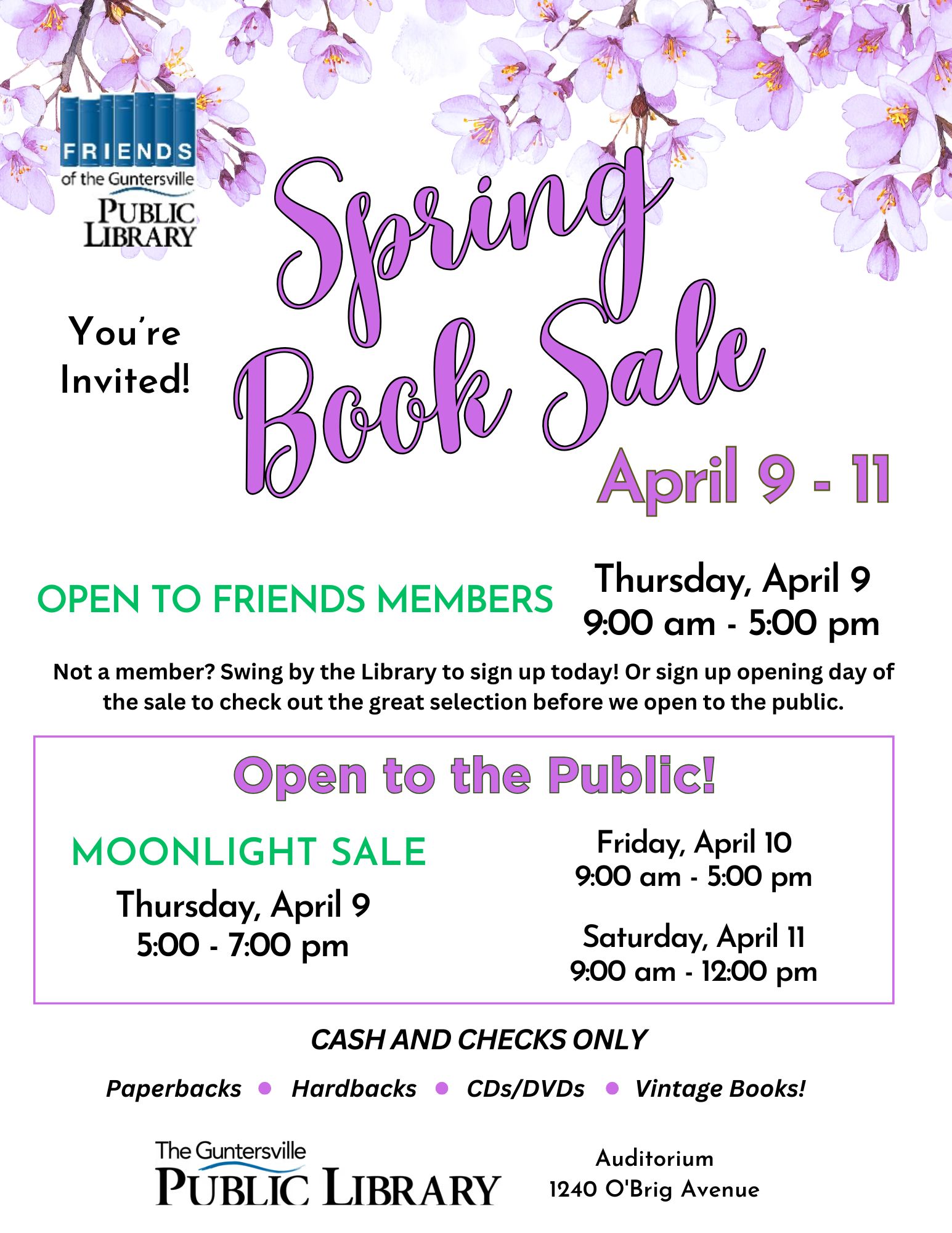 Spring Book Sale - Friends of the Guntersville Public Library