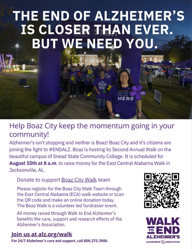 Boaz Walks to End Alzheimer’s