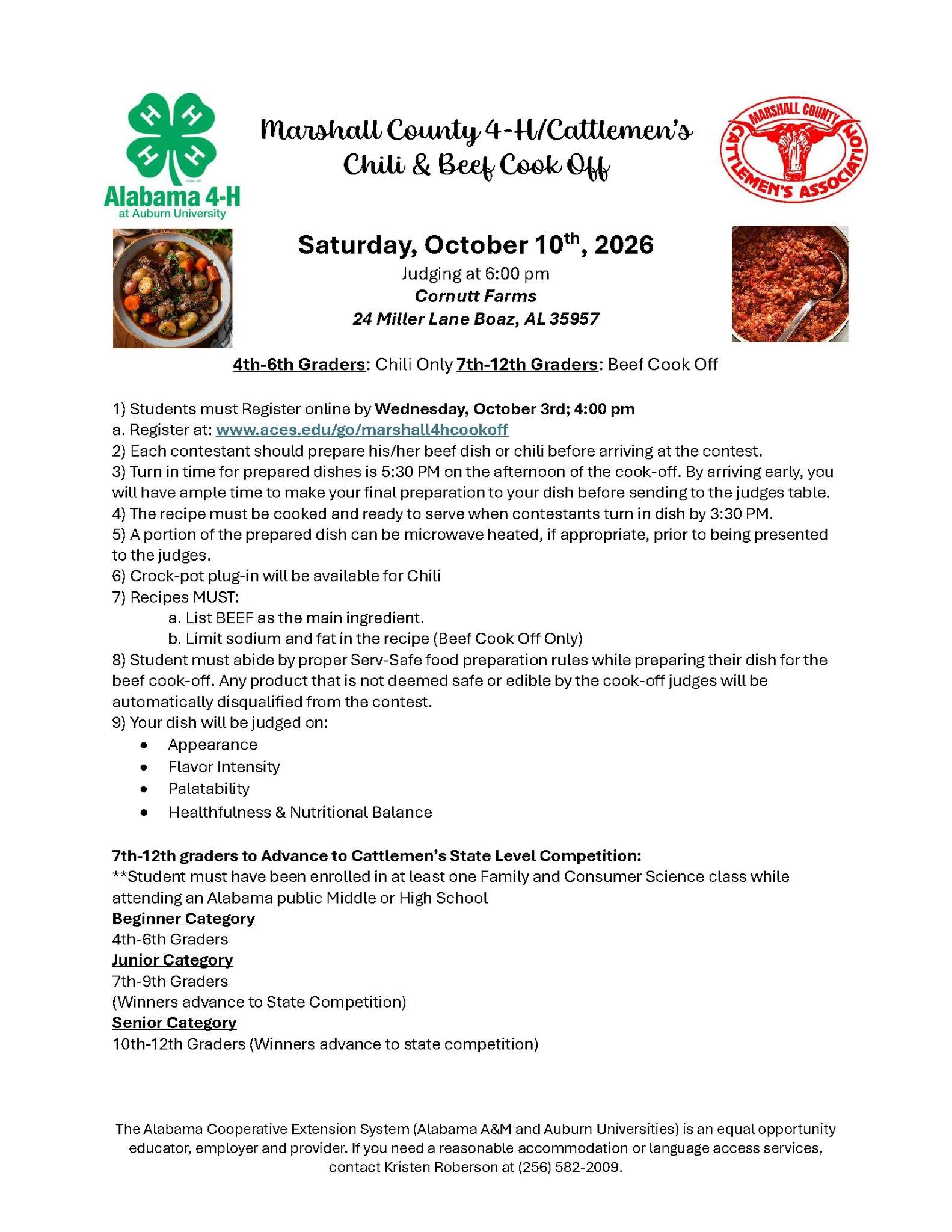 Chili & Beef Cook Off - AL Cooperative Extension System - MC Office