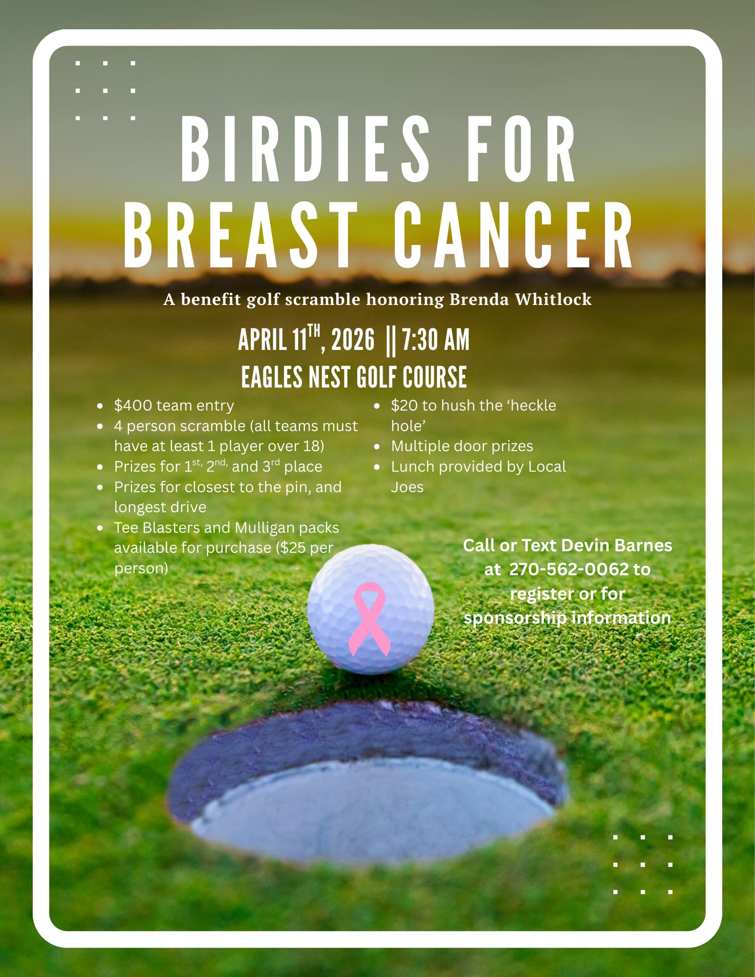Birdies for Breast Cancer: Golf Scramble - Marshall Medical Center South