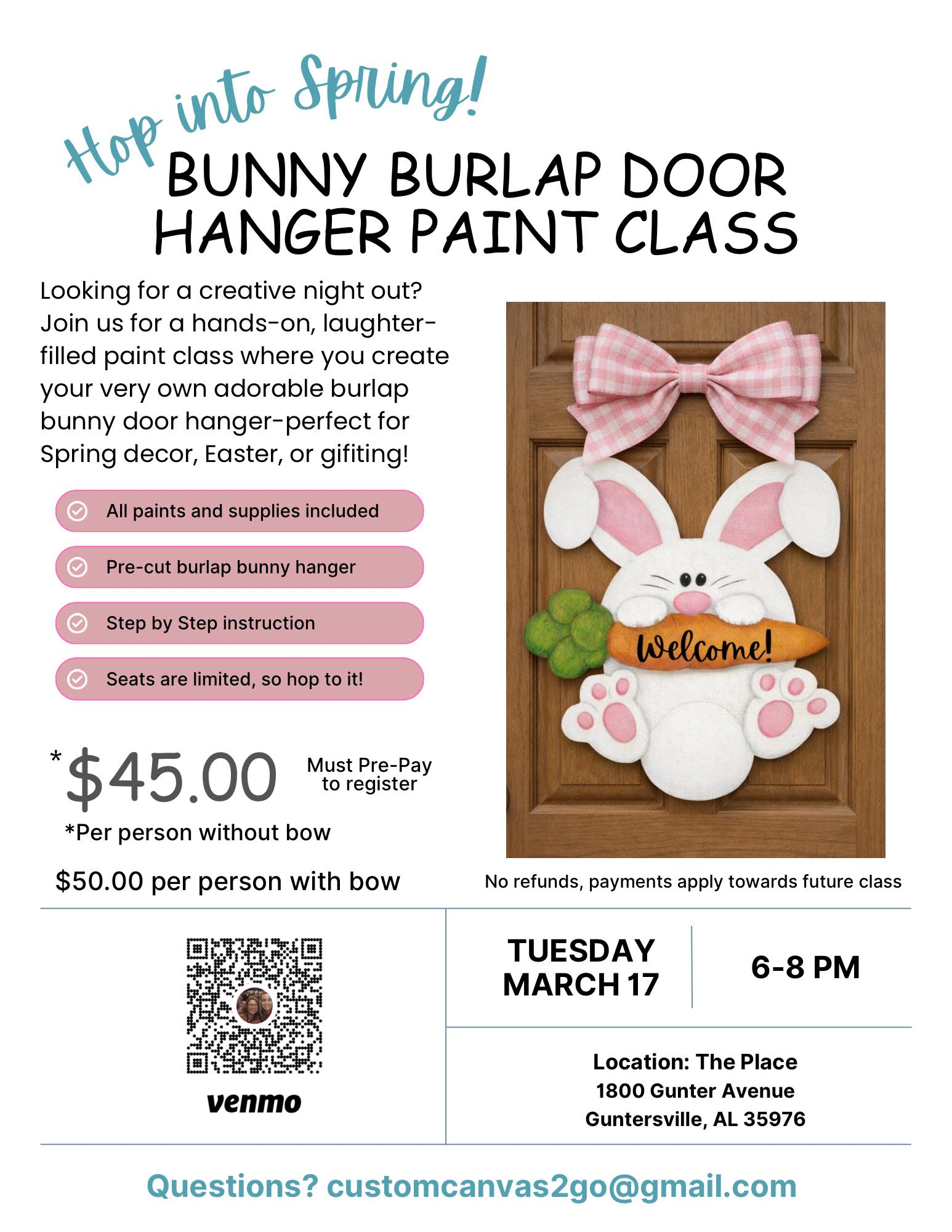 Bunny Burlap Door Hangers - The Place