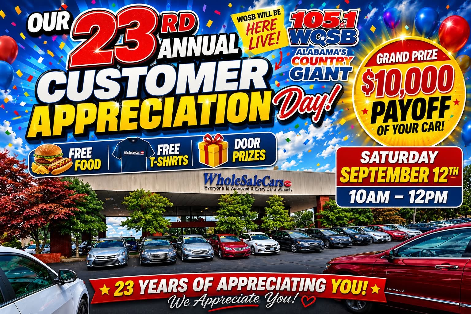 23rd Annual Customer Appreciation Day - WholeSaleCars.com