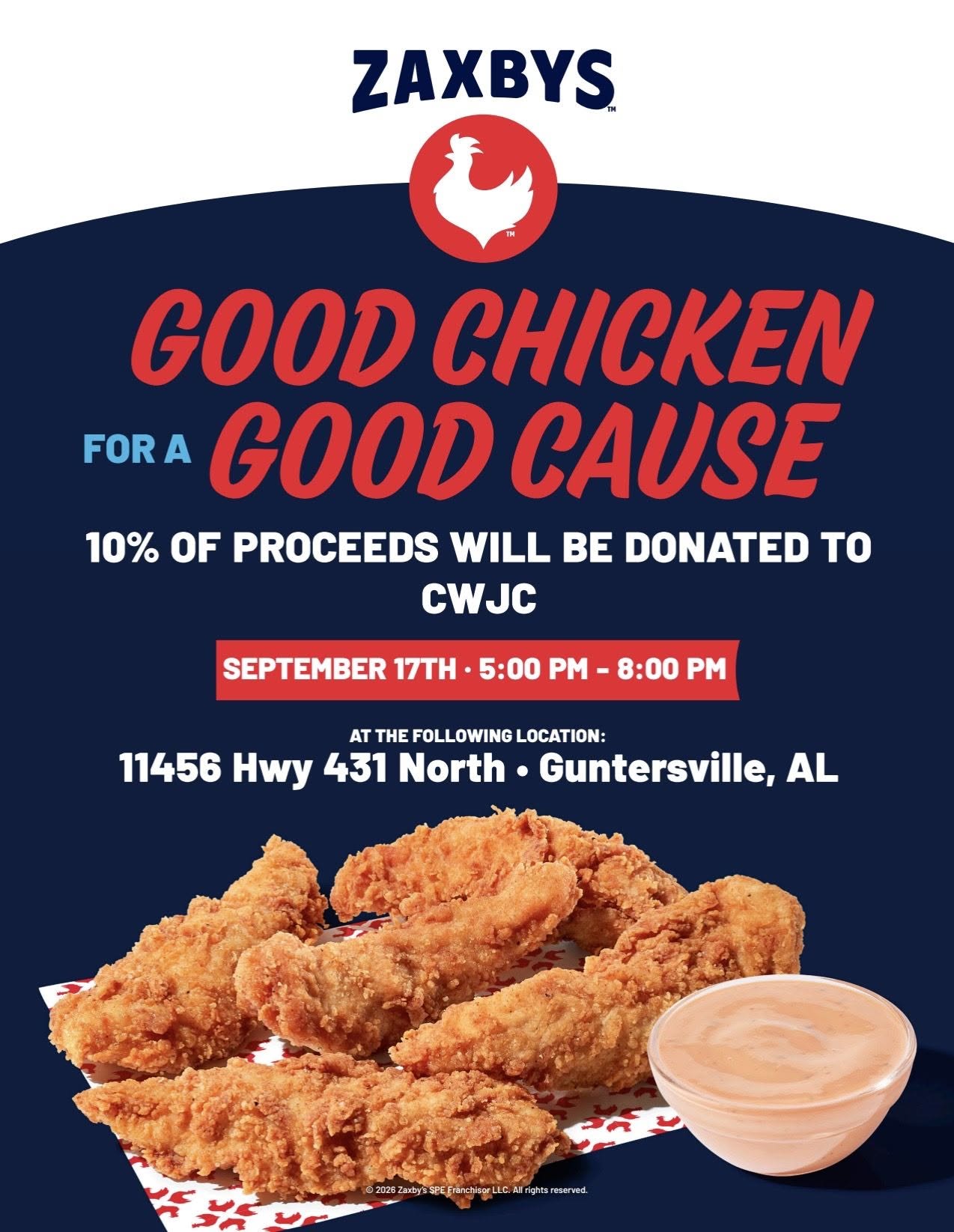 Fundraiser for Christian Women's Job Corps - Zaxby's