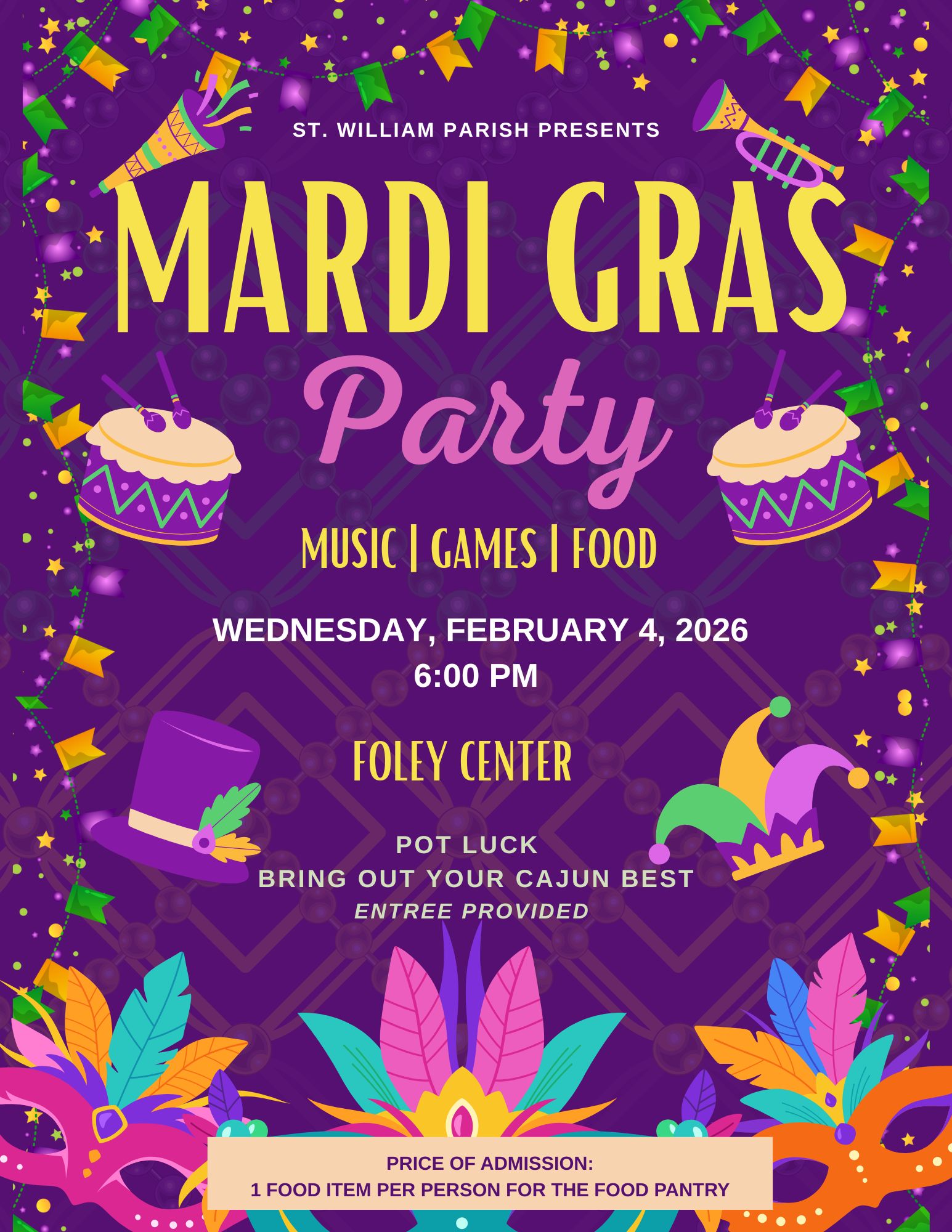 Mardi Gras Party - St. William Catholic Church