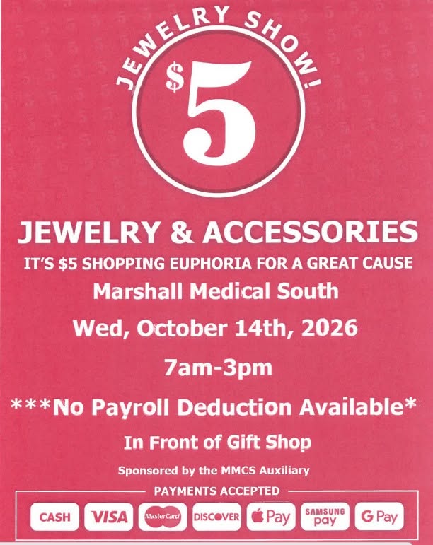 $5 Jewelry Show - Marshall Medical Center South