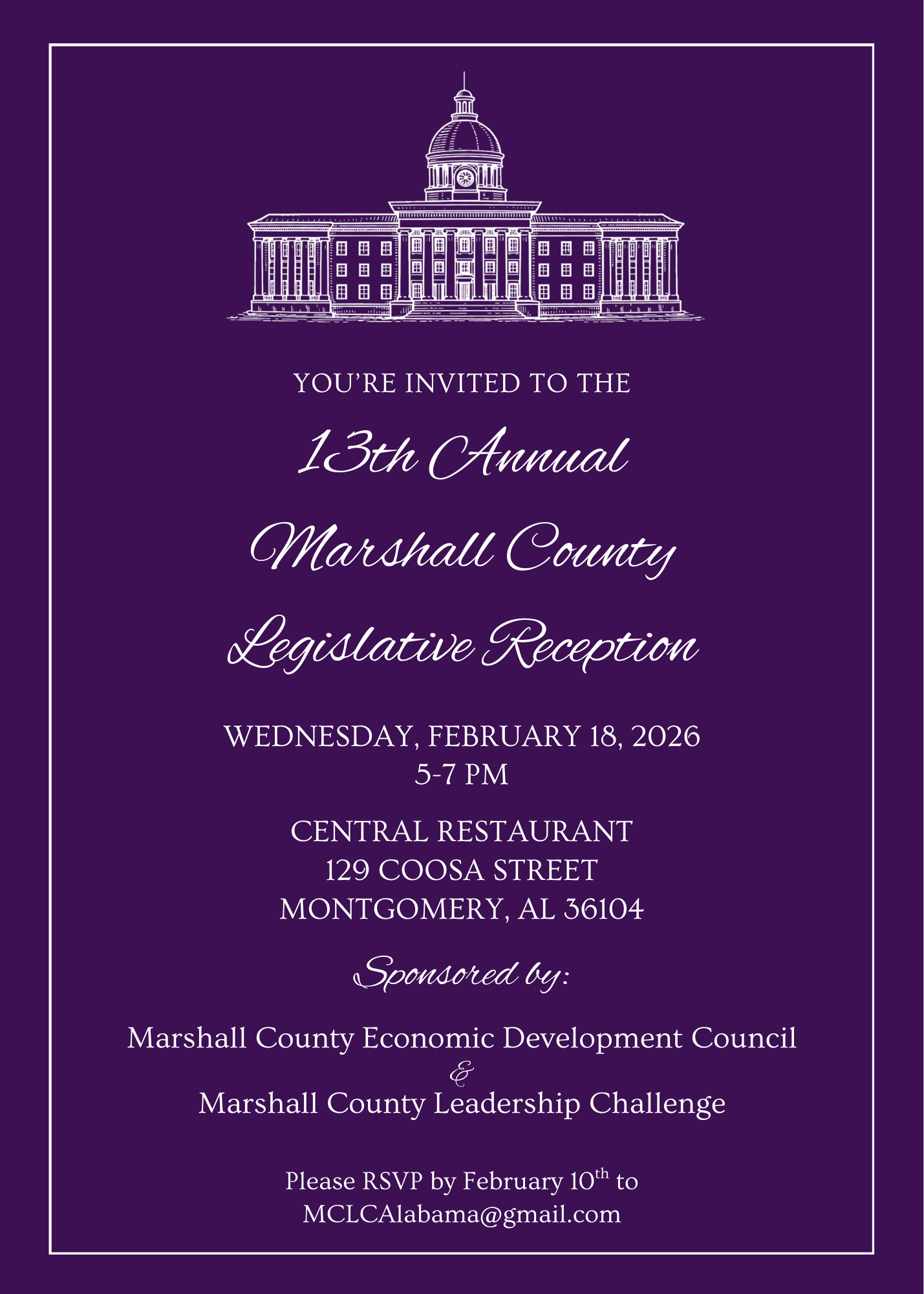 13th Annual Marshall County Legislative Reception - MCLC
