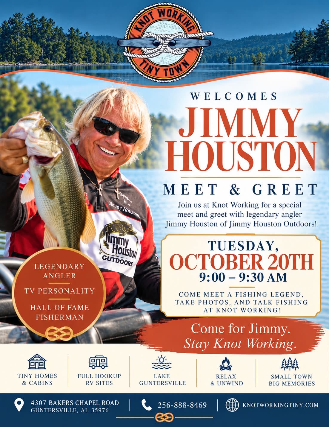 Event: Meet & Greet with Jimmy Houston - Knot Working Tiny Town in Guntersville