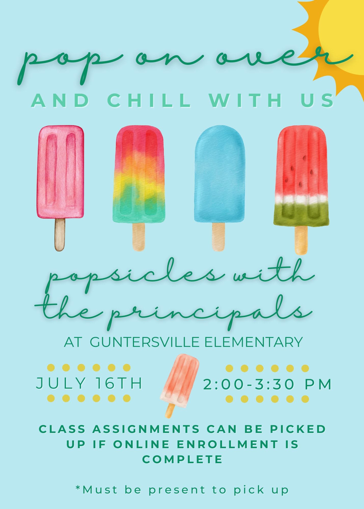Popsicles with the Principals - Guntersville Elementary School