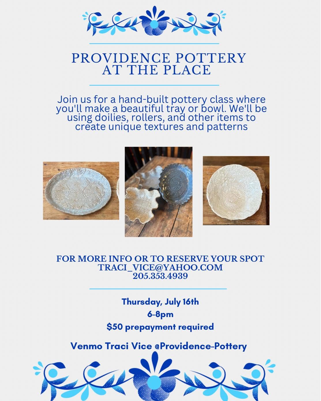Providence Pottery Class - The Place