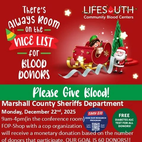 Blood Drive - Marshall County Sheriff's Office