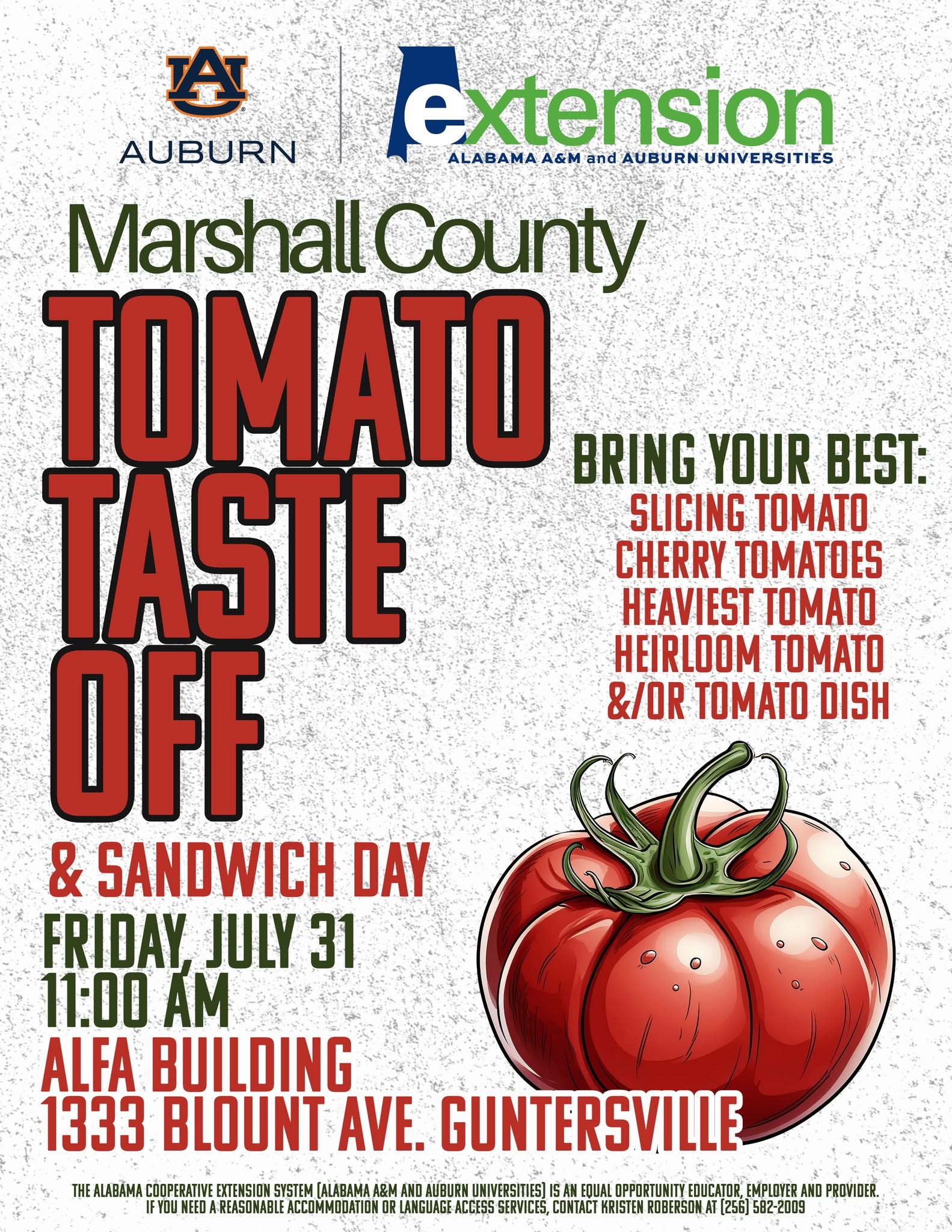 Tomato Taste Off - Marshall County Alabama Extension